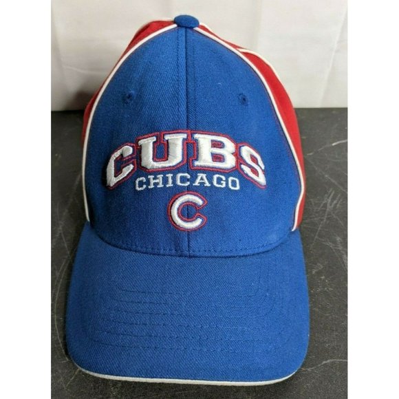 Vintage Chicago Cubs MLB Baseball Twins Enterprise Blue Red Flexfit Hat Cap - Picture 1 of 10